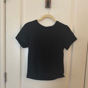 Perfect White Tee Black Short Sleeve Tee - Women